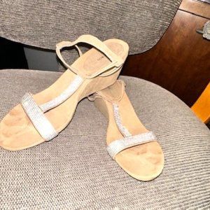 Style & Co - Sequined Strap Wedge Evening Shoes Size 8